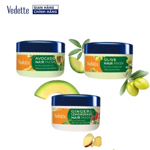 Mặt nạ, Kem ủ tóc Vedette các loại 145ml - Giúp tóc mềm mượt, Giảm chẻ ngọn, Suôn mềm & Bóng khỏe
