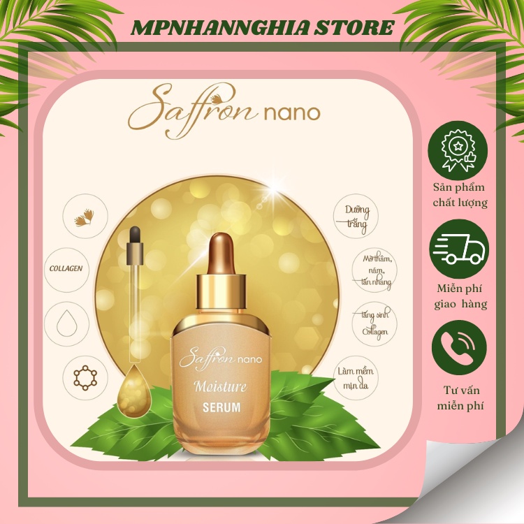 Serum Tế Bào Gốc Saffronnano Dưỡng Trắng, Mờ Thâm Nám, Tàn Nhang, Cấp Ẩm, Tăng Sinh Collagen, Ngừa Lão Hoá