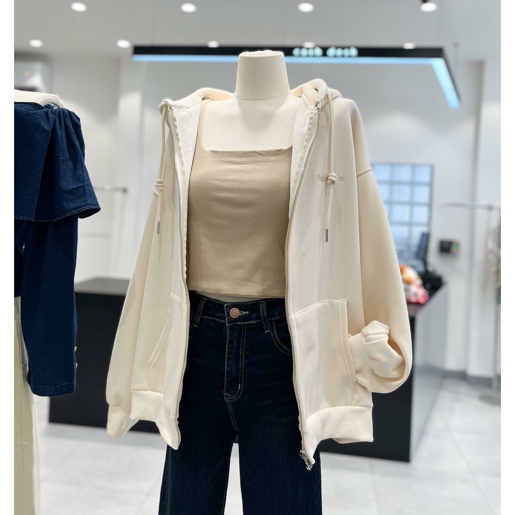 Áo khoác nỉ form rộng mũ thêu chữ Parachute trơn 2 màu LENCLOTHING 9401 | BigBuy360 - bigbuy360.vn