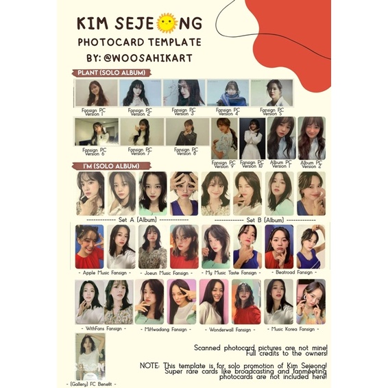 Ảnh Thẻ Photocard Bo Góc Official Kim Sejeong