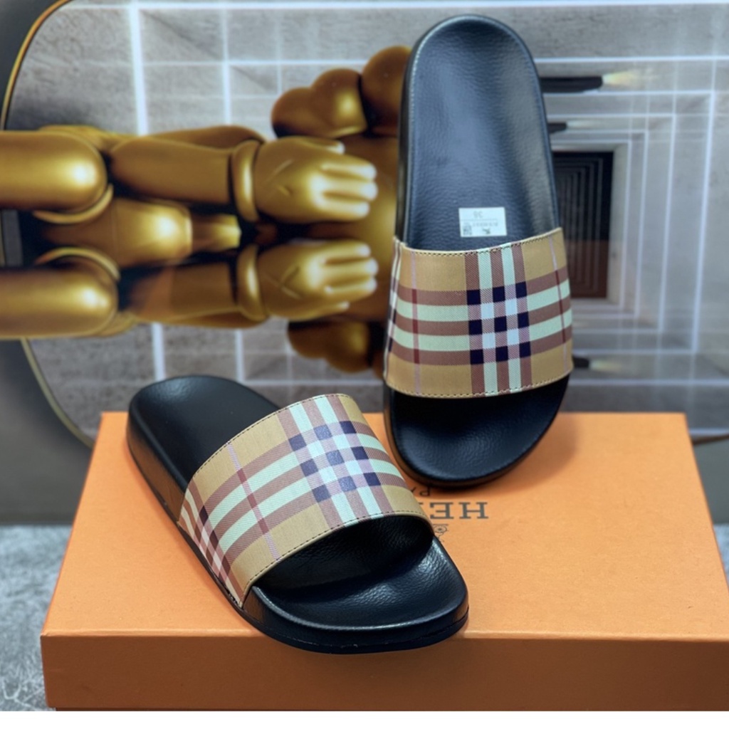 Dép Nam Nữ BBR , Dép burberry đế cao su đúc bền đẹp đi êm chân thời trang trẻ hot trend 2023