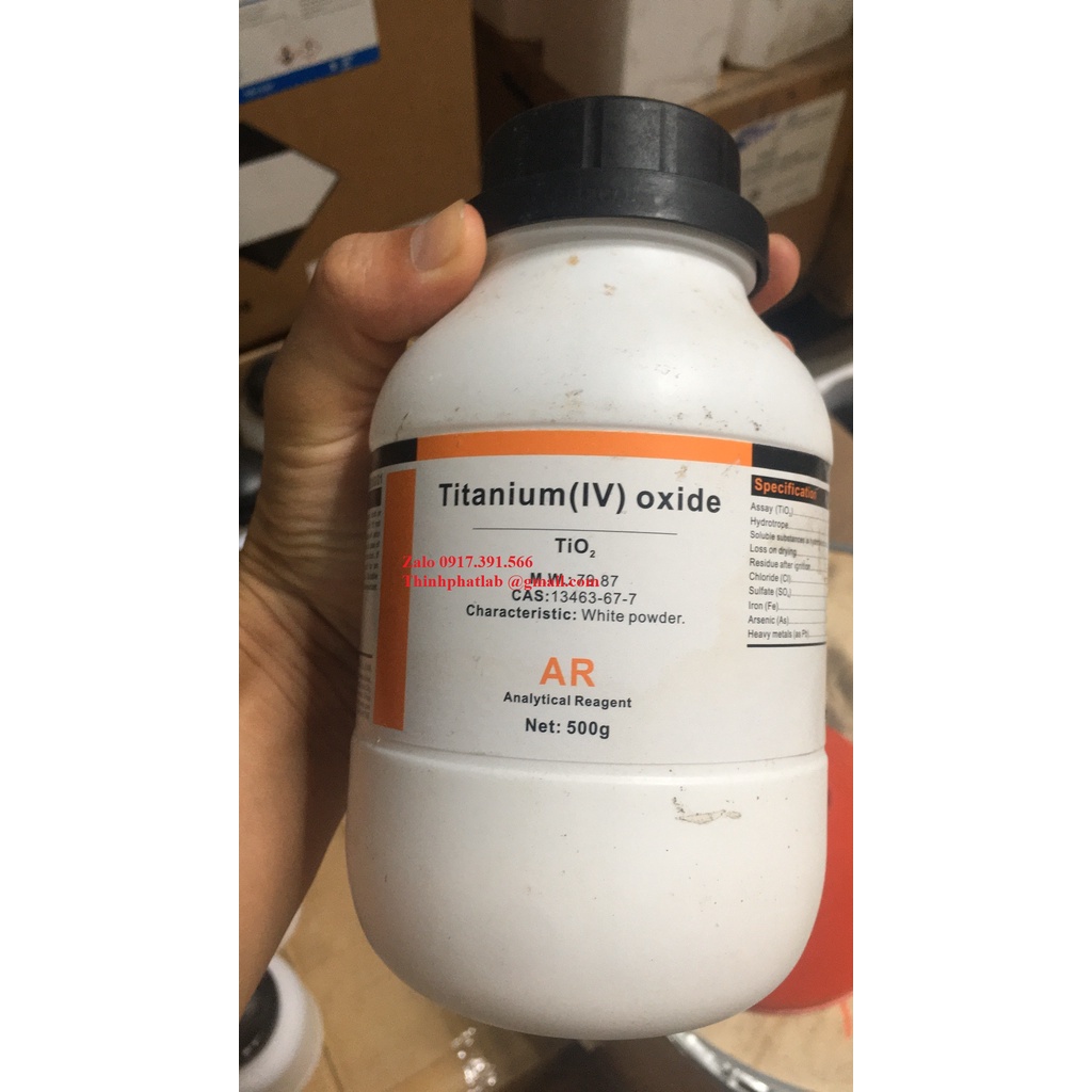 Hoá chất Titanium oxide Xilong CAS 13463-67-7 TiO2 Chai 500g