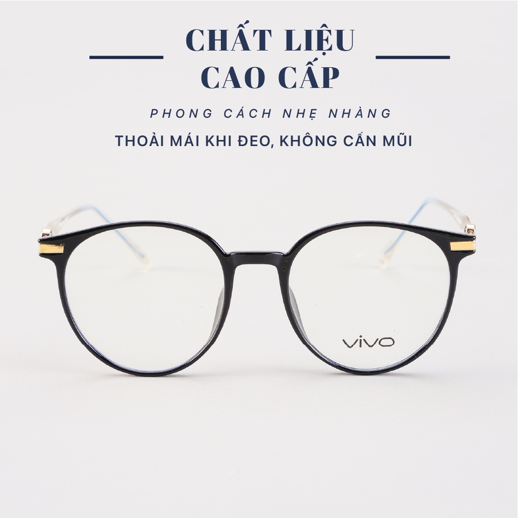 Gọng kính cận Tròn bầu LB Luxury Eyewear UV 82 761 Nhựa mềm bền nhẹ - Màu đen, hồng, ghi, trong suốt