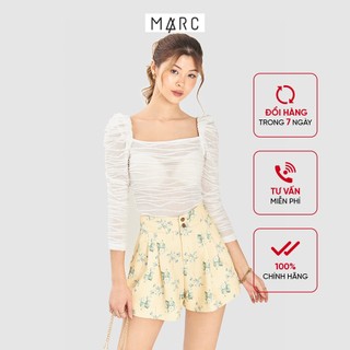 Quần nữ MARC FASHION short lưng cao nhấn ly họa tiết hoa FASH041021