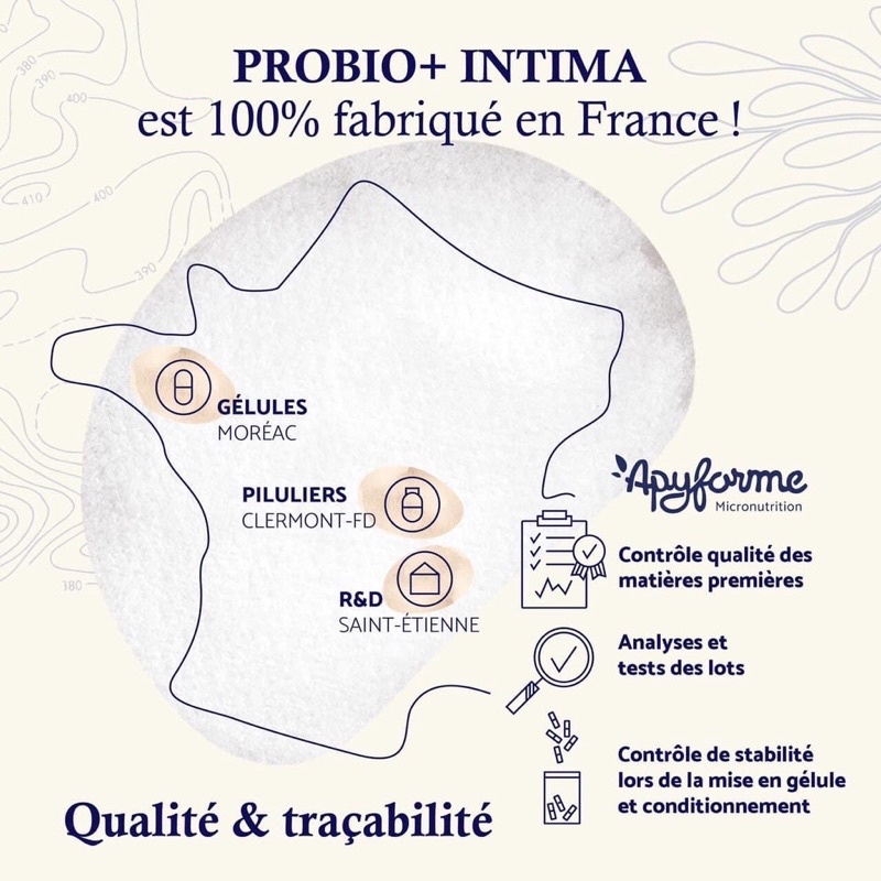 Men vi sinh Apyforme thuần chay Pháp 60 viên