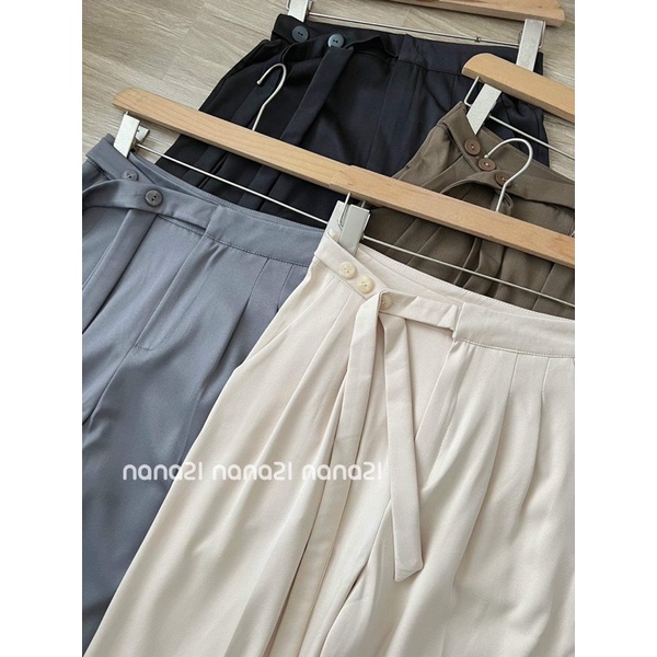 Quần vải ống suông cúc chéo Nana21 Nanastore21