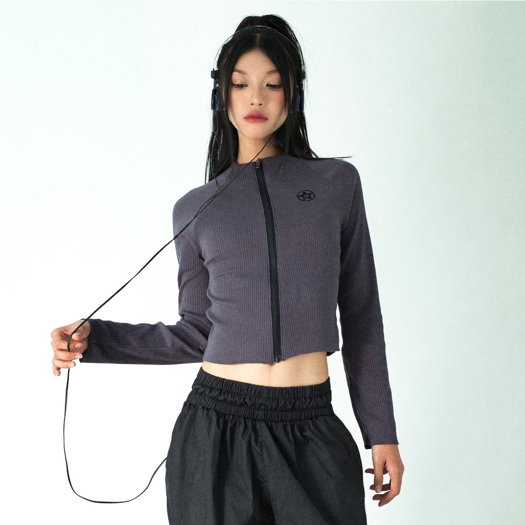 Áo khoác ôm thể thao thời trang 67% - RIBBED JACKET SPORTWEAR