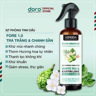 Xịt phòng tinh dầu Trà Trắng Vemoda giúp thơm phòng, thanh lọc không khí, thư giãn