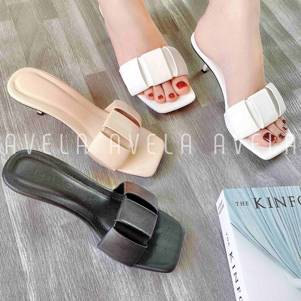 Guốc quai ngang 5 phân gót nhọn quai kiểu dễ phối đồ Avela 63CG