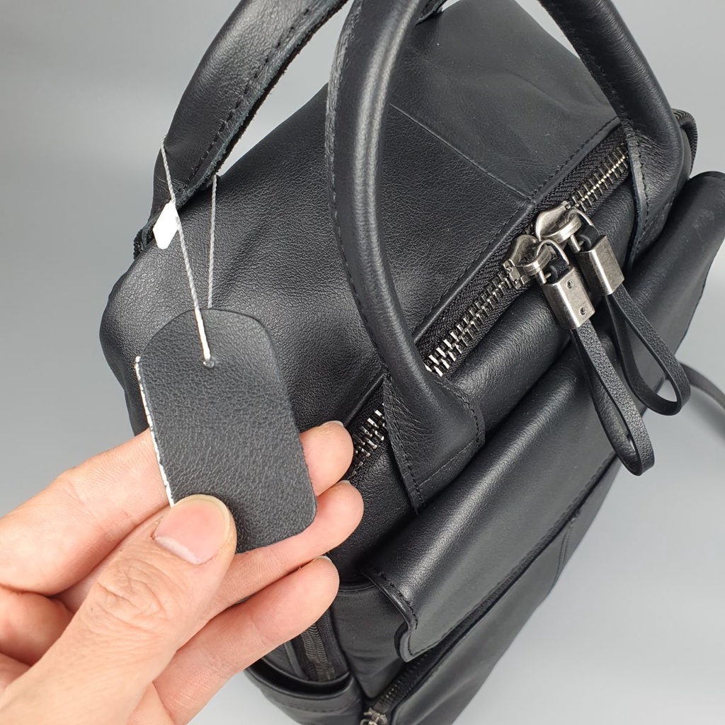 [Freeship] Ba lô nam da bò thật BP406 (Đen) - 100% da thật, BH 3 năm | BigBuy360 - bigbuy360.vn