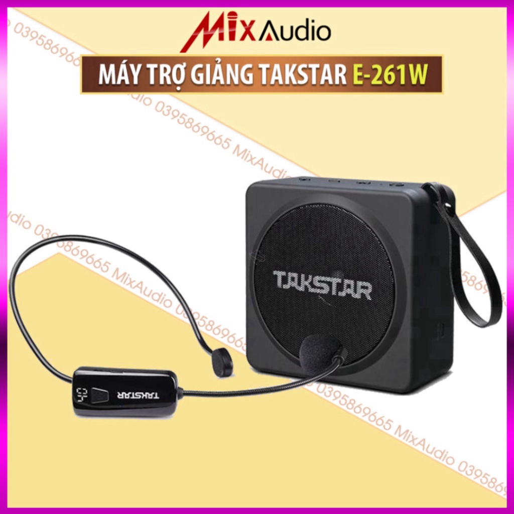 Máy Trợ Giảng Không Dây Takstar E261W Công Suất Lớn 25W, Trang Bị Mic Cầm Tay/Cài Đầu, Chính Hãng Cao Cấp Bảo Hành 1 Năm