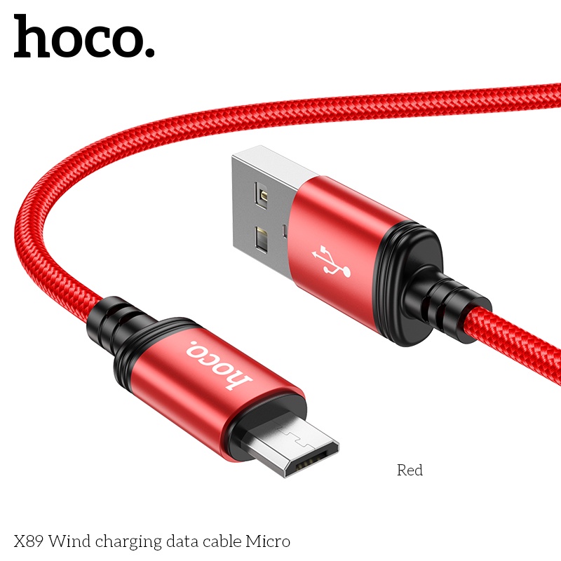 Cáp sạc Hoco X89 sạc nhanh dây dù bện dài 1M cho Smartphone ( Đen )