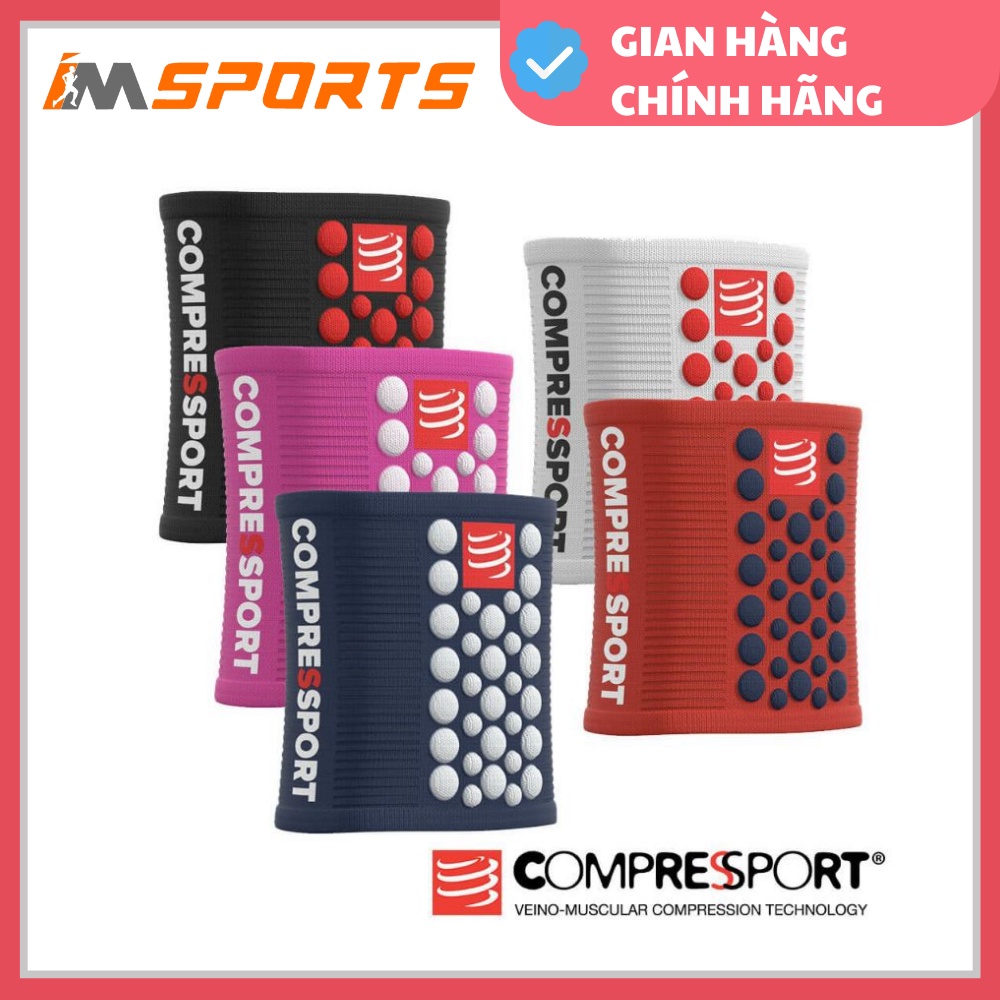 Băng cổ tay lau mồ hôi, băng cổ tay thể thao Compressport Sweatbands 3D.Dots (Nhiều màu)