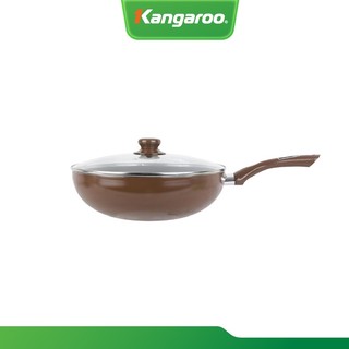 Chảo chống dính sâu lòng vung kính Kangaroo KG919M 28cm