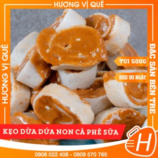 Kẹo Dừa Dứa Non Cà Phê Sữa - Túi 500g - Đặc Sản Bến Tre