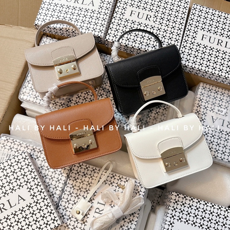 Túi Fur La quai xách kèm dây xích xinh xắn có hộp đựng