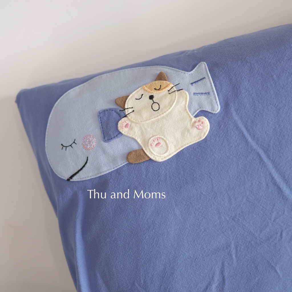 Size 35x50cm Gối và vỏ gối cho bé Hikosen Cara Nhật Bản vải cotton tự nhiên mềm mát V-Z20-019