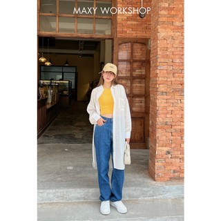 Áo khoác sơ mi dáng dài năng động Long Crystal Shirt Maxy Workshop