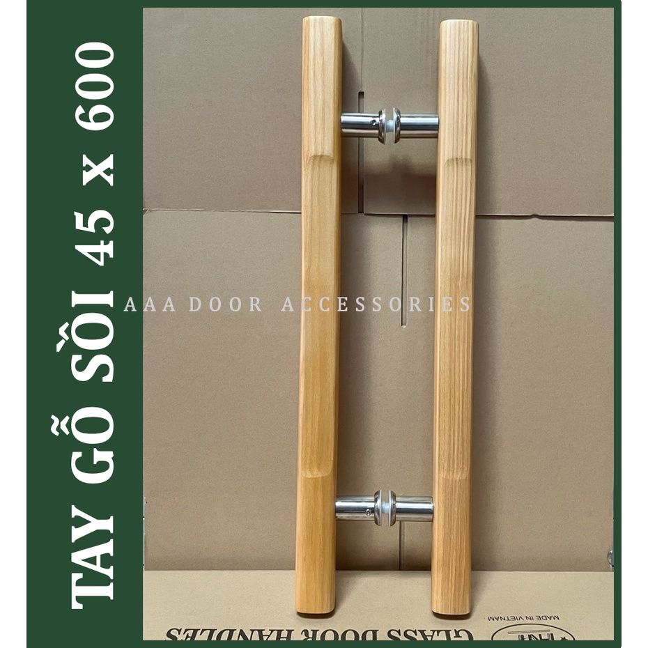 Tay nắm gỗ sồi cao cấp dùng cho cửa kính cường lực