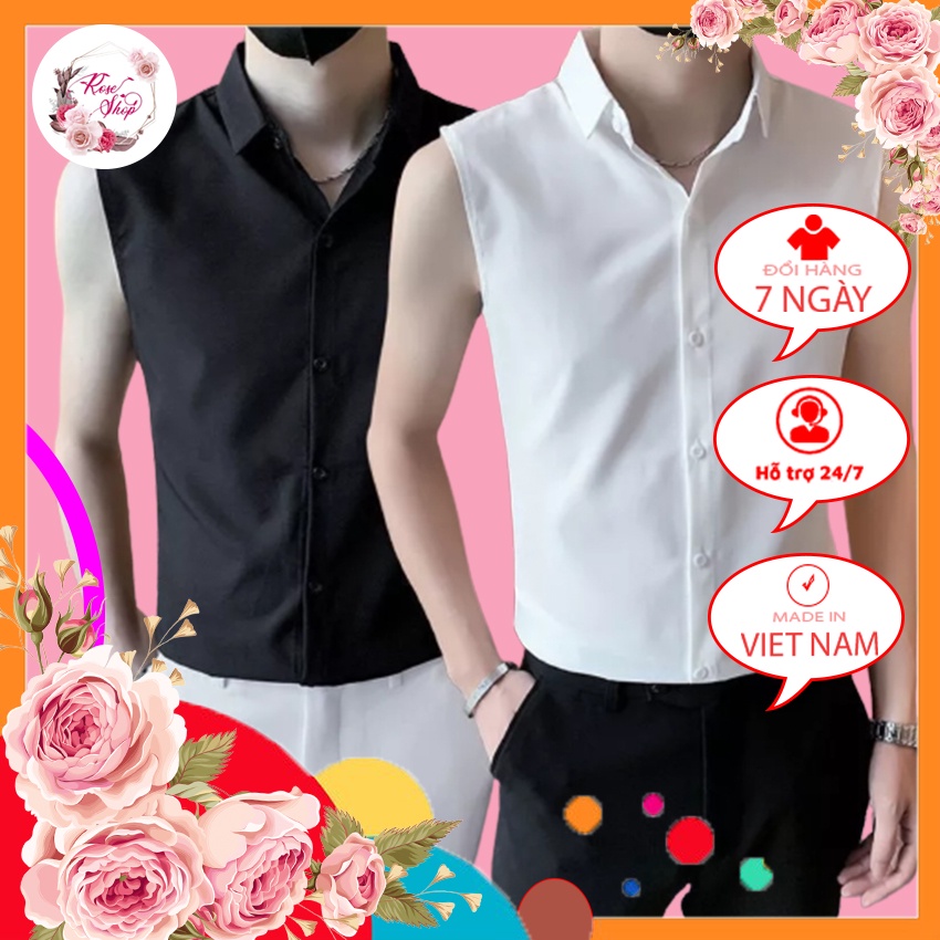 Áo sơ mi không tay, Áo thun nam Thời Trang Mùa Hè chất liệu mềm mát trẻ trung cá tính Qc17