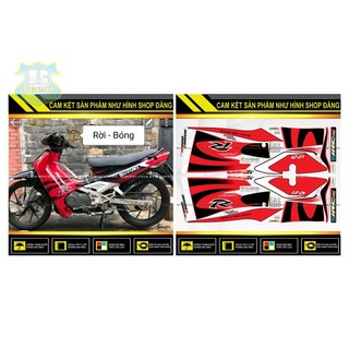 TEM RỜI SATRIA 2000 PHỐI ĐỎ ĐEN KHÔNG TỔ ONG