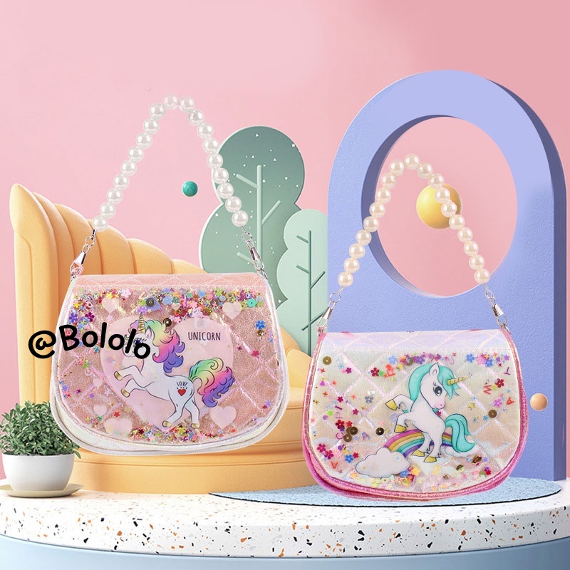 Bololo Túi Đeo Chéo Mini Hình Kỳ Lân Hoạt Hình Dễ Thương Phong Cách Hàn Quốc Cho Bé Gái