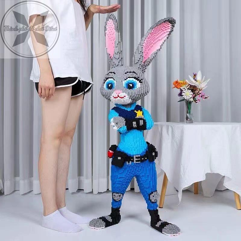 【Hàng có sẵn】Tương thích với các khối xây dựng khổng lồ Judy Rabbit Nick Fox khối xây dựng bé trai và bé gái xếp hì