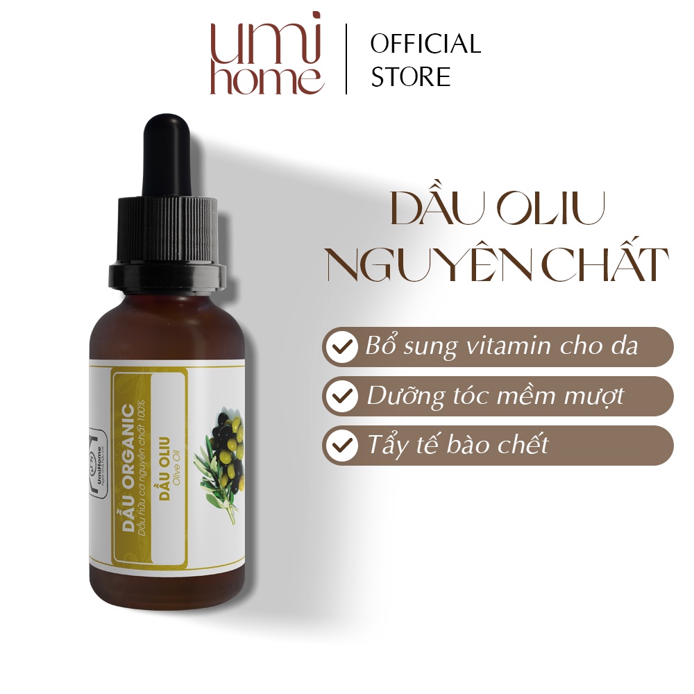 Dầu Oliu Extra dưỡng da và tóc hữu cơ UMIHOME nguyên chất | Olive oil 100% Organic 30ML