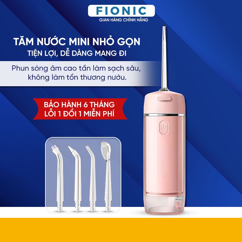 Máy Tăm Nước Mini Cầm Tay Du Lịch Vệ Sinh Răng Miệng FIONIC H20FLOSS HF