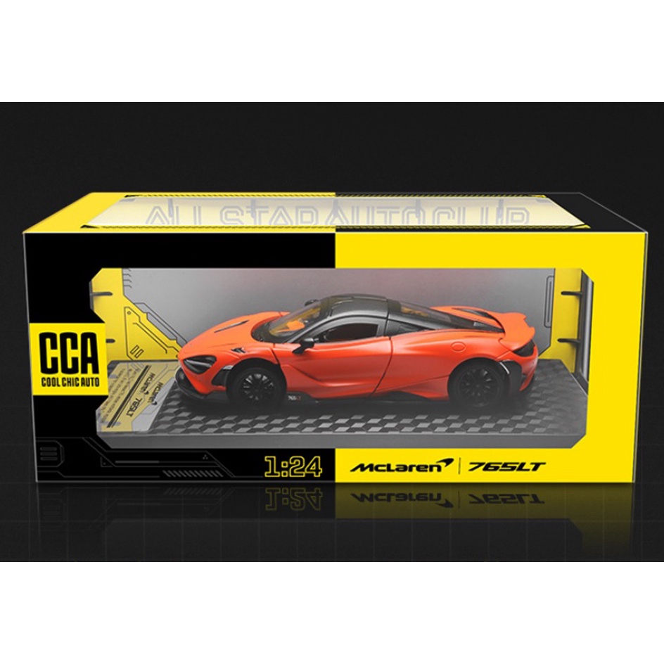 Xe mô hình sắt siêu xe Mclaren 765LT TẶNG KÈM BIỂN SỐ tỉ lệ 1:24 MSZ 3 màu