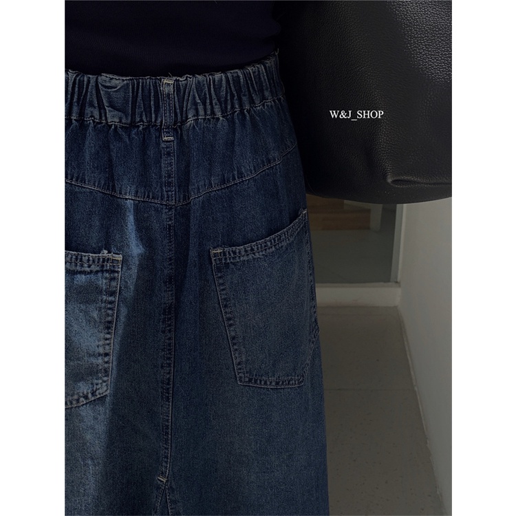 Chân Váy Denim Chữ A Lưng Cao Phong Cách Retro Thời Trang Mùa Xuân 2023 Cho Nữ