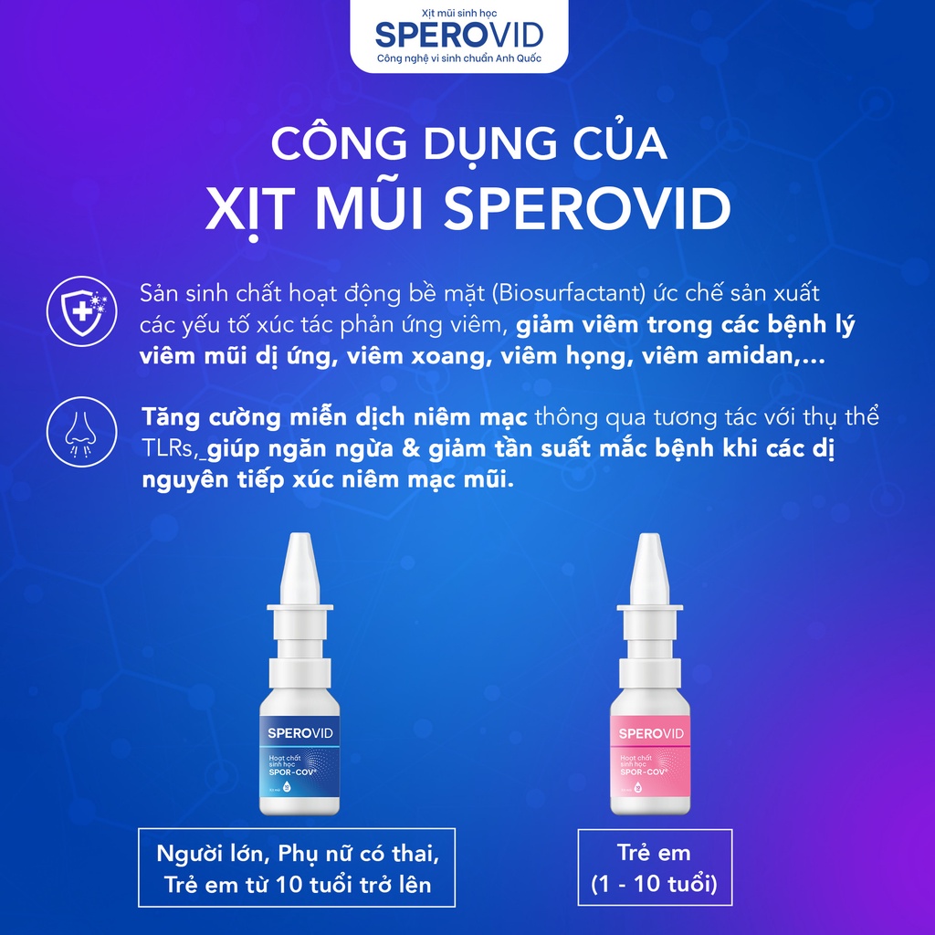 Xịt mũi sinh học Sperovid cho trẻ em 10ml
