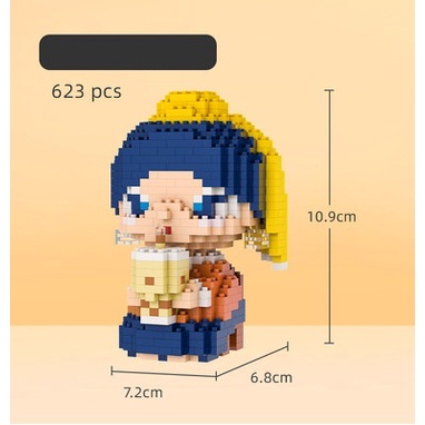 Bộ Lego Girl with a Pearl Earring Uống Trà Sữa, Van Gogh Nâng Ly