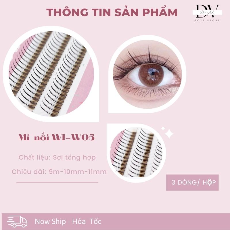 Mi Giả Tách Sợi, Mi nối, Mi Chùm W05 Sợi chữ A 9-11MM Phong Cách Tự Nhiên Tái Sử Dụng 3 Dòng