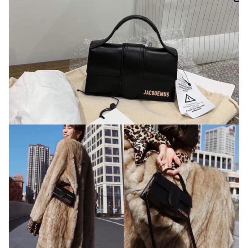 Túi jacquen quai cầm bảng to kèm dây dài đeo chéo chát da trơn mịn fullbox