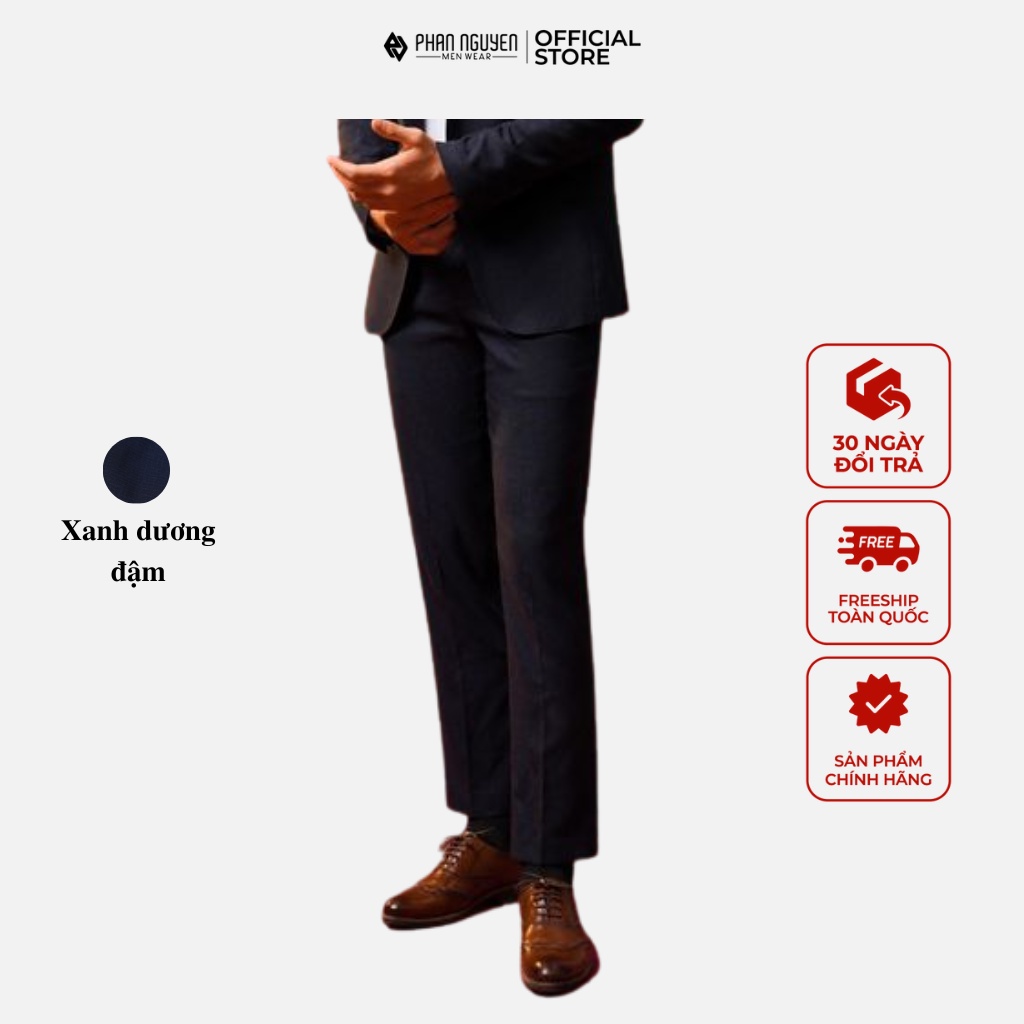Quần vải basic công sở nam Phan Nguyễn, form slim fit ôm vừa phải tôn dáng, chất liệu mềm mại, hạn chế nhăn nhàu QVL.663