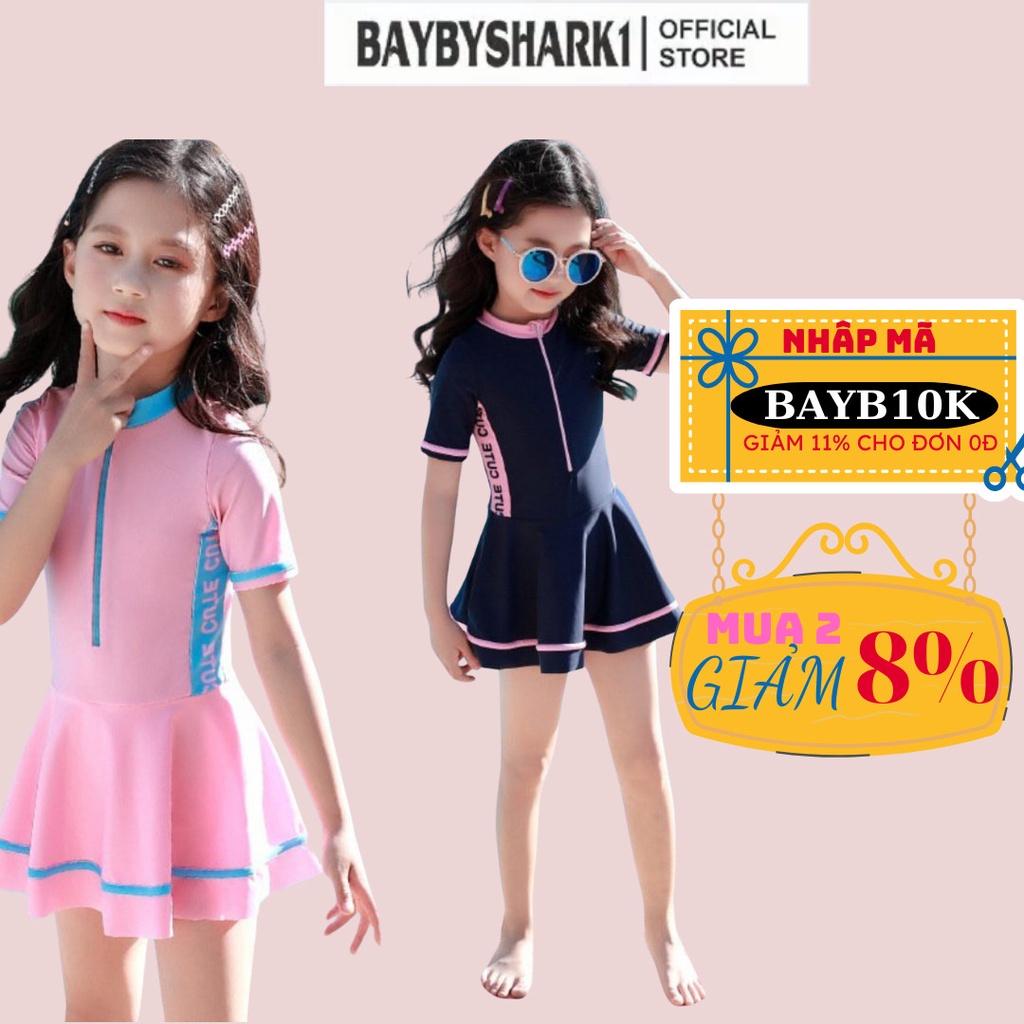 Đồ Bơi Bé Gái, Váy Bơi Liền Thân Đủ Size Cho Bé Từ 3 Tuổi Đến 12 Tuổi, Từ 7kg Đến 45kg