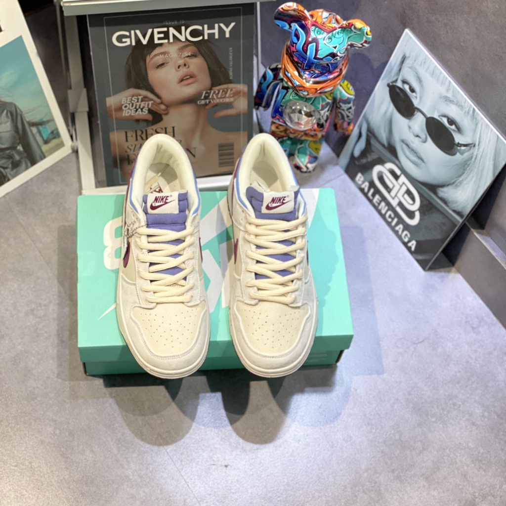 Giày thể thao Ni.ke SB Dunk Low Otomo Kem Siêu Cấp, Giày Otomo Nỉ Dunk Xám Tím bản mới