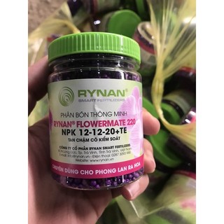 Phân bón thông minh rynan flowermate 220 - phân bón tan chậm npk 12-12-20+te dùng cho lan, cây cảnh ở giai đoạn ra hoa