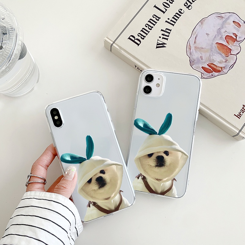 Ốp Điện Thoại Mềm Chống Sốc In Hình chó đội mũ thỏ Cho iPhone 14 13 12 11 Pro Max SE2020 X Xr Xs Max 8 7 6 6s Plus u534