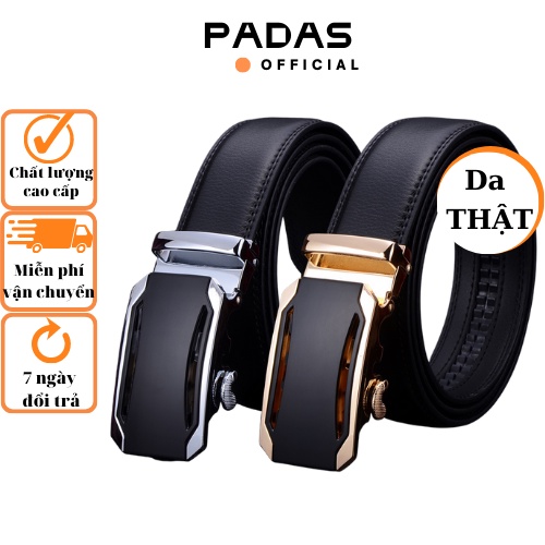 Dây nịt nam PADAS, thắt lưng nam cao cấp hàn quốc da bò thật 2 lớp khoá tự động lịch sự đẹp hàn quốc công sở sinh viên n