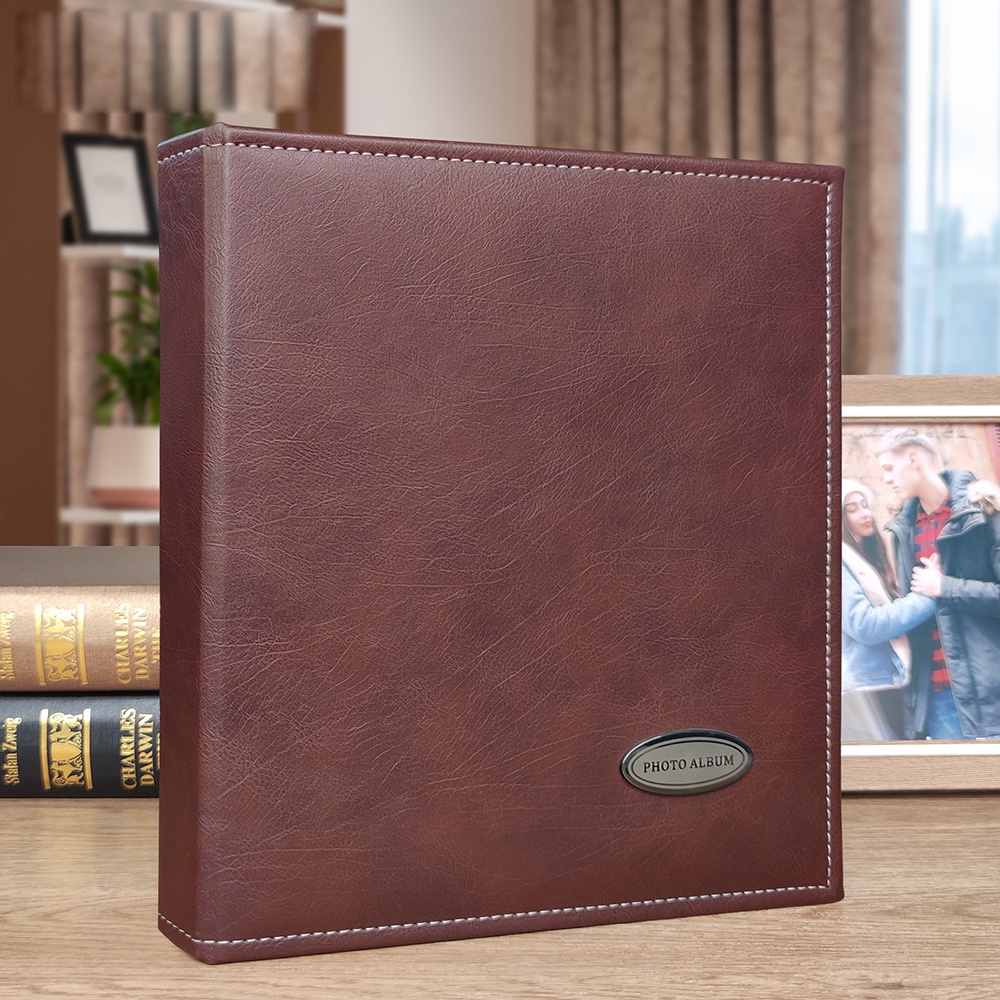 Album ảnh 10x15, 13x18,15x20 bìa da nâu - Đựng 160 ảnh - Mẫu bìa da Cao cấp tại In Ảnh Gia An - Ship Hỏa Tốc
