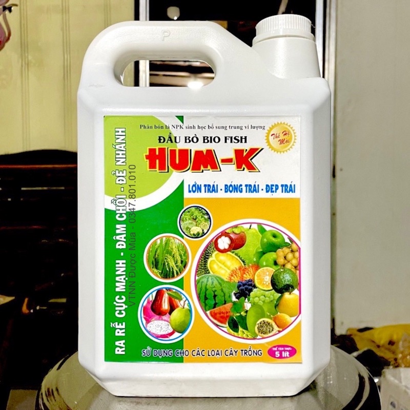 Phân Bón Hữu Cơ HUM-K  - Hiệu Đầu Bò, Làm Từ Phân Cá & Bổ Sung Trung Vi Lượng - Ra Rễ, Đẻ Nhánh, Lớn Trái Cho Cây