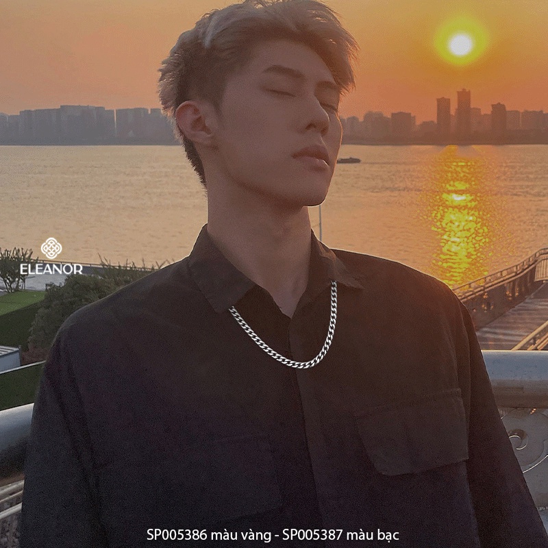 Dây chuyền nam nữ titan Eleanor Accessories sợi mắt xích cá tính phong cách basic phụ kiện trang sức 5386