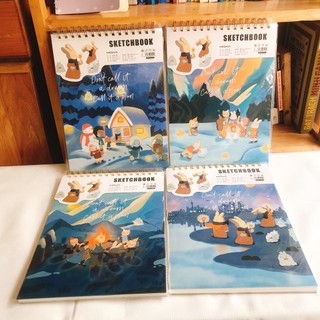 ( DÂU CORNER) Sổ vẽ, sổ sketchbook lò xo A4