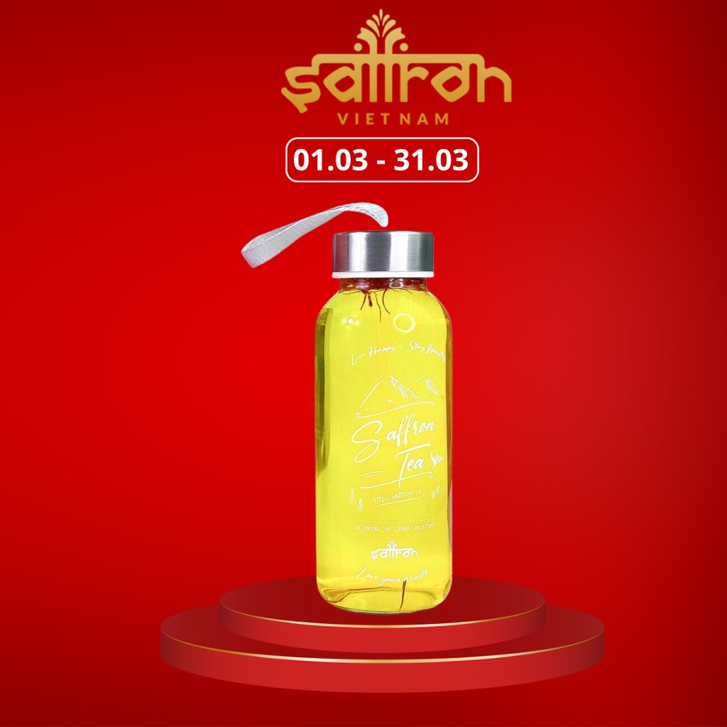 Quà tặng Bình đựng nước thủy tinh 300ml thương hiệu saffron việt nam