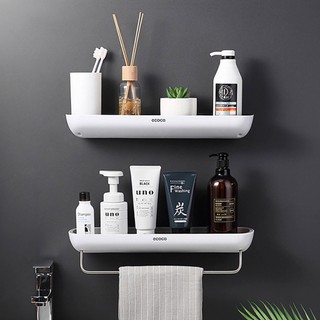 Kệ Đề Đồ Nhà Tắm Ecoco Có Thanh Treo, Kệ Treo Đồ Nhà Tắm Cao Cấp Chính Hãng Không Cần Khoan Tường ( Tặng Miếng Dán )