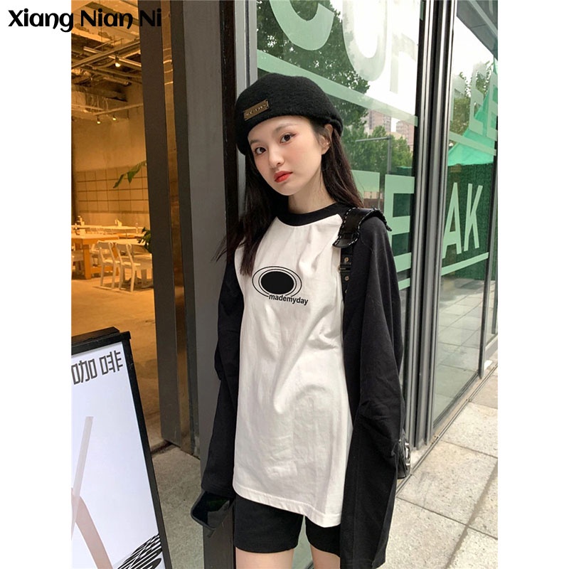 Xiang Nian Ni Áo thun nữ tay dài phong cách cổ điển thời trang cá tính