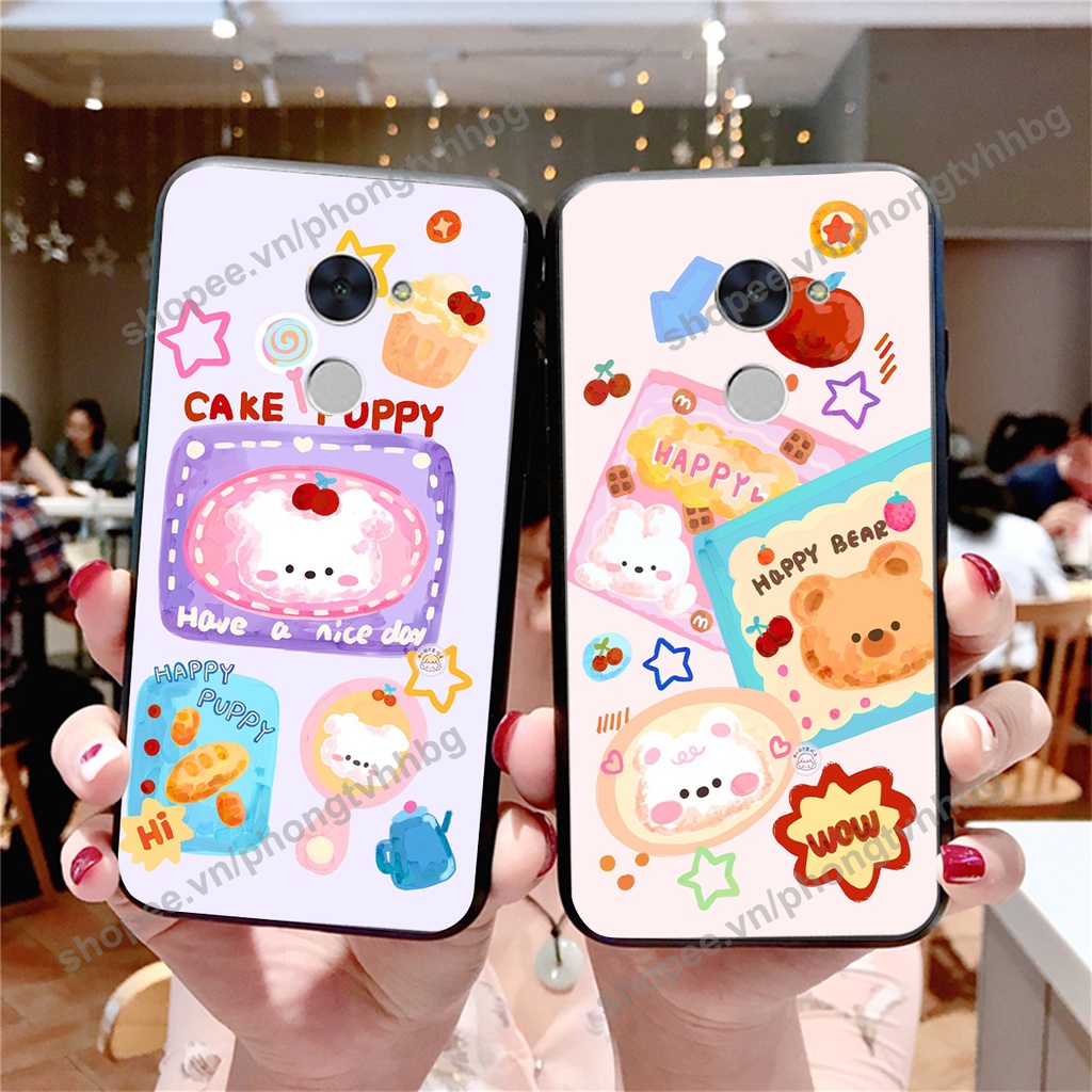 Ốp lưng Huawei Y7 Prime - GR5 2017 GẤU DÂU chi bi hoạt hình cute siêu rẻ