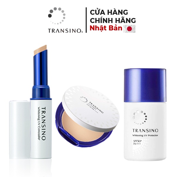 Bộ 3 Sản Phẩm Trang Điểm Chống Nắng TRANSINO UV PROTECTOR - UV CONCELEAR - UV POWDER